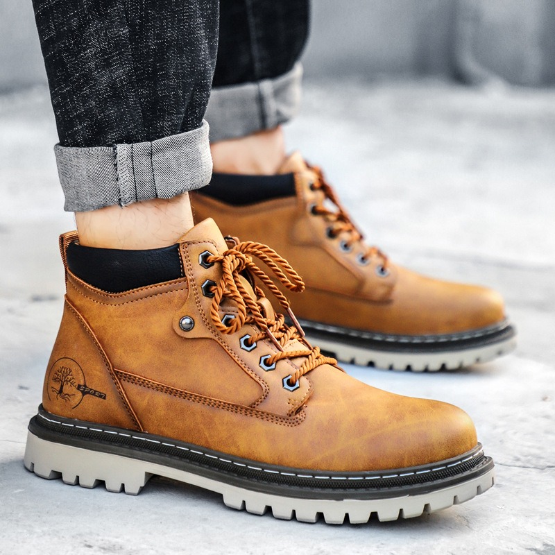 Men's Boots High-Top Casual Sh - Men'S Shoes For Work บทวิจารณ์และราคา