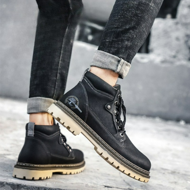 Men's Boots High-Top Casual Sh - Men'S Shoes For Work บทวิจารณ์และราคา