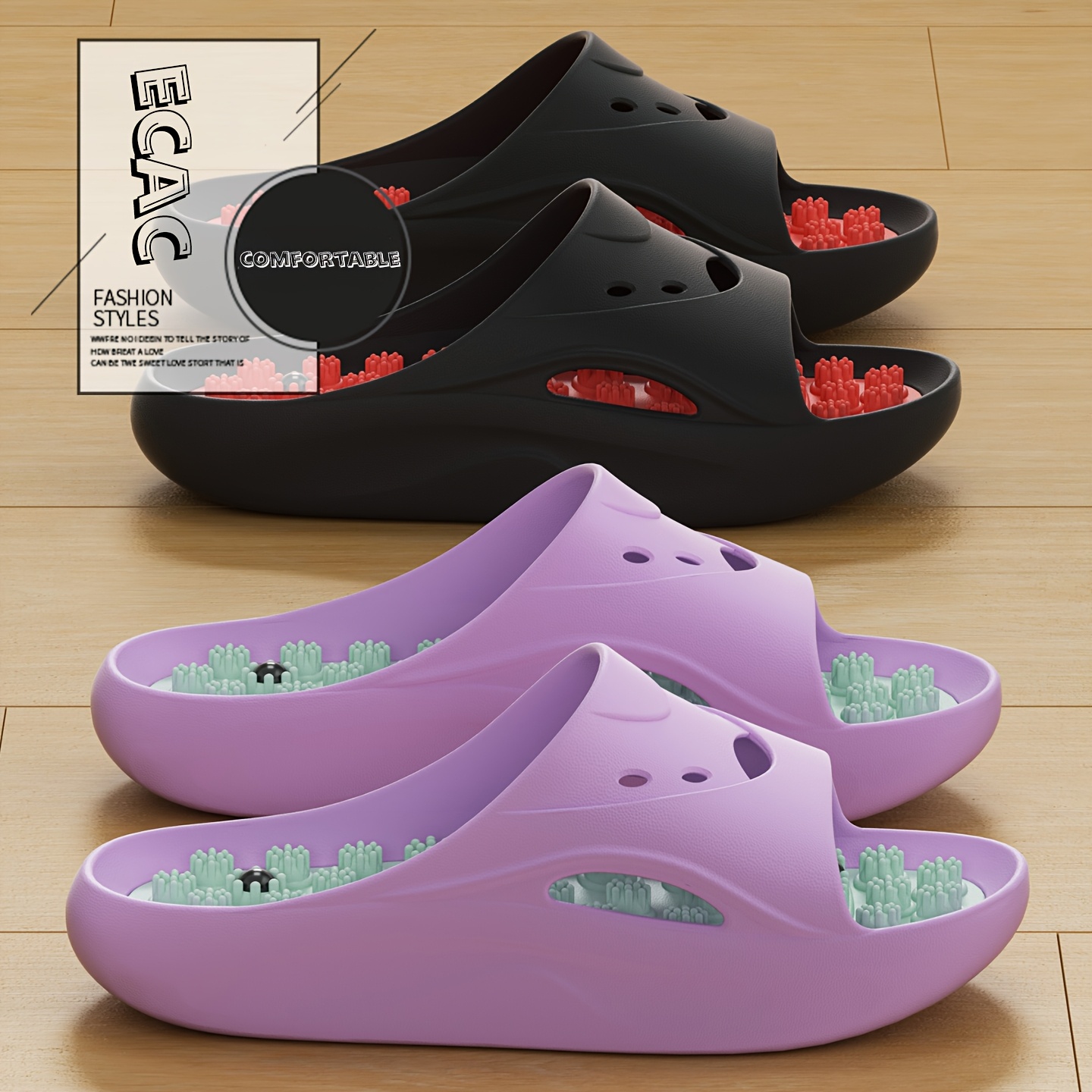 Women Men EVA Massage Slippers - Men'S Shoes Non Slip บทวิจารณ์และราคา