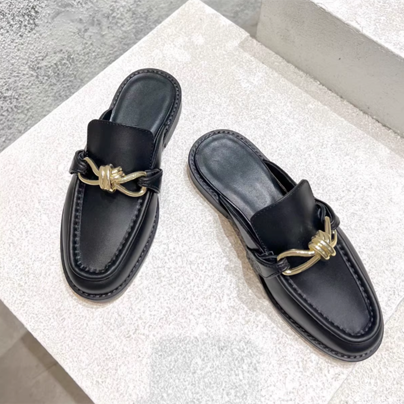 Metal Buckle Half Slippers For - Loafer Slip On Men บทวิจารณ์และราคา