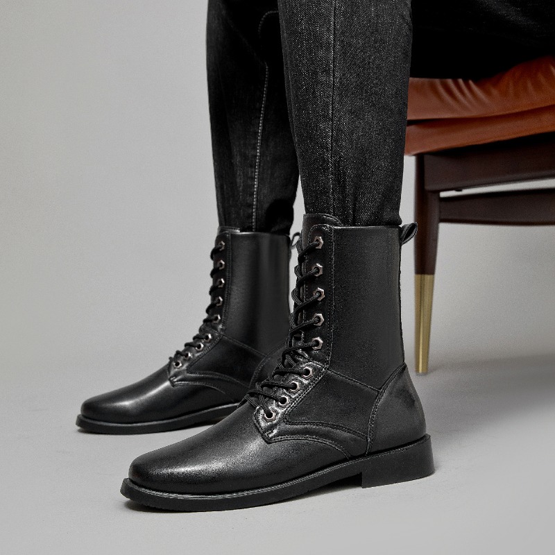 High-top Leather Boots Outdoor - Men'S Shoes For Work บทวิจารณ์และราคา