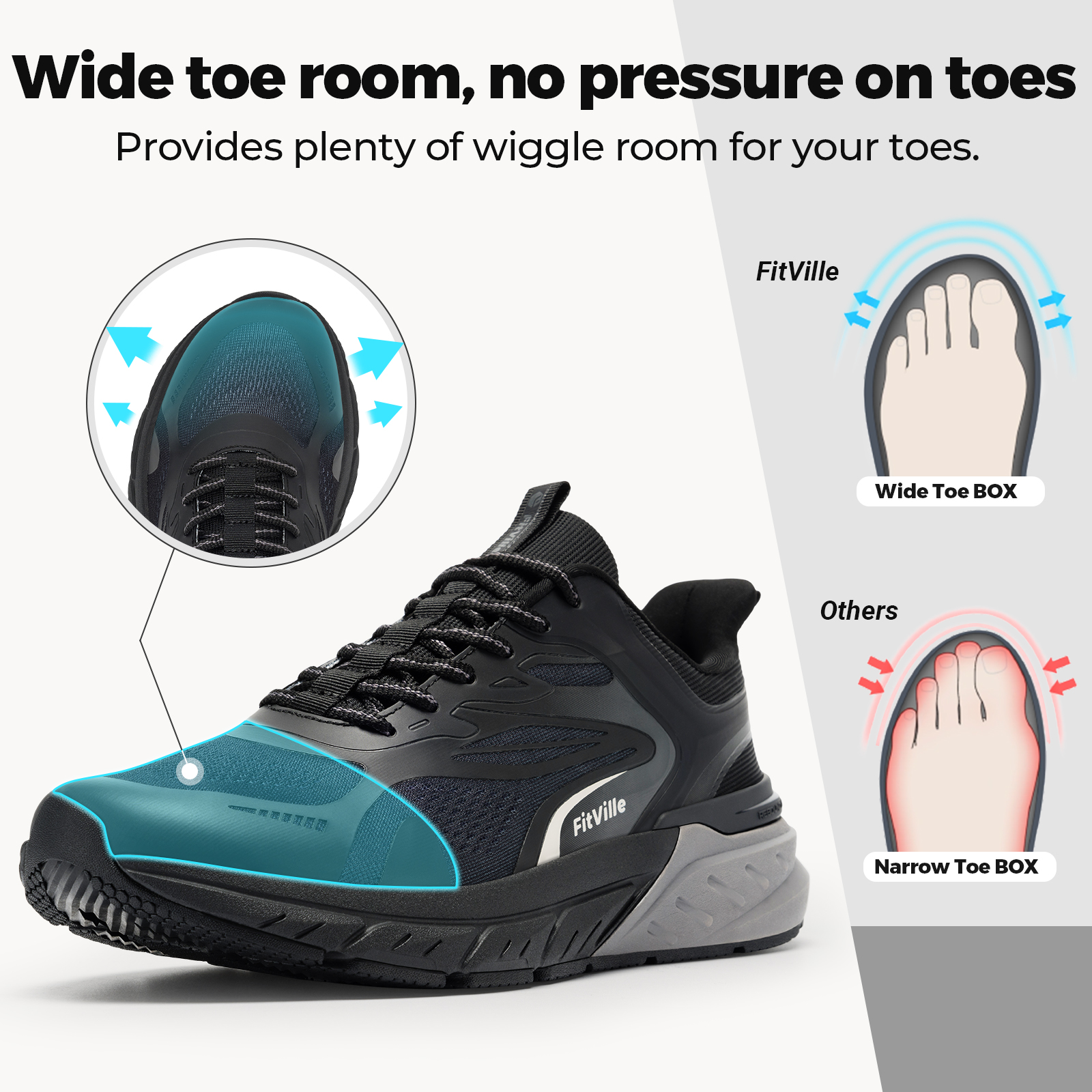 Fittington Walking Shoes For M - Men'S Shoes With Wide Toe Box บทวิจารณ์และราคา