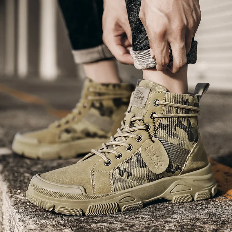 High-Top Boots for Men Autumn  - Men'S Shoes For Work บทวิจารณ์และราคา