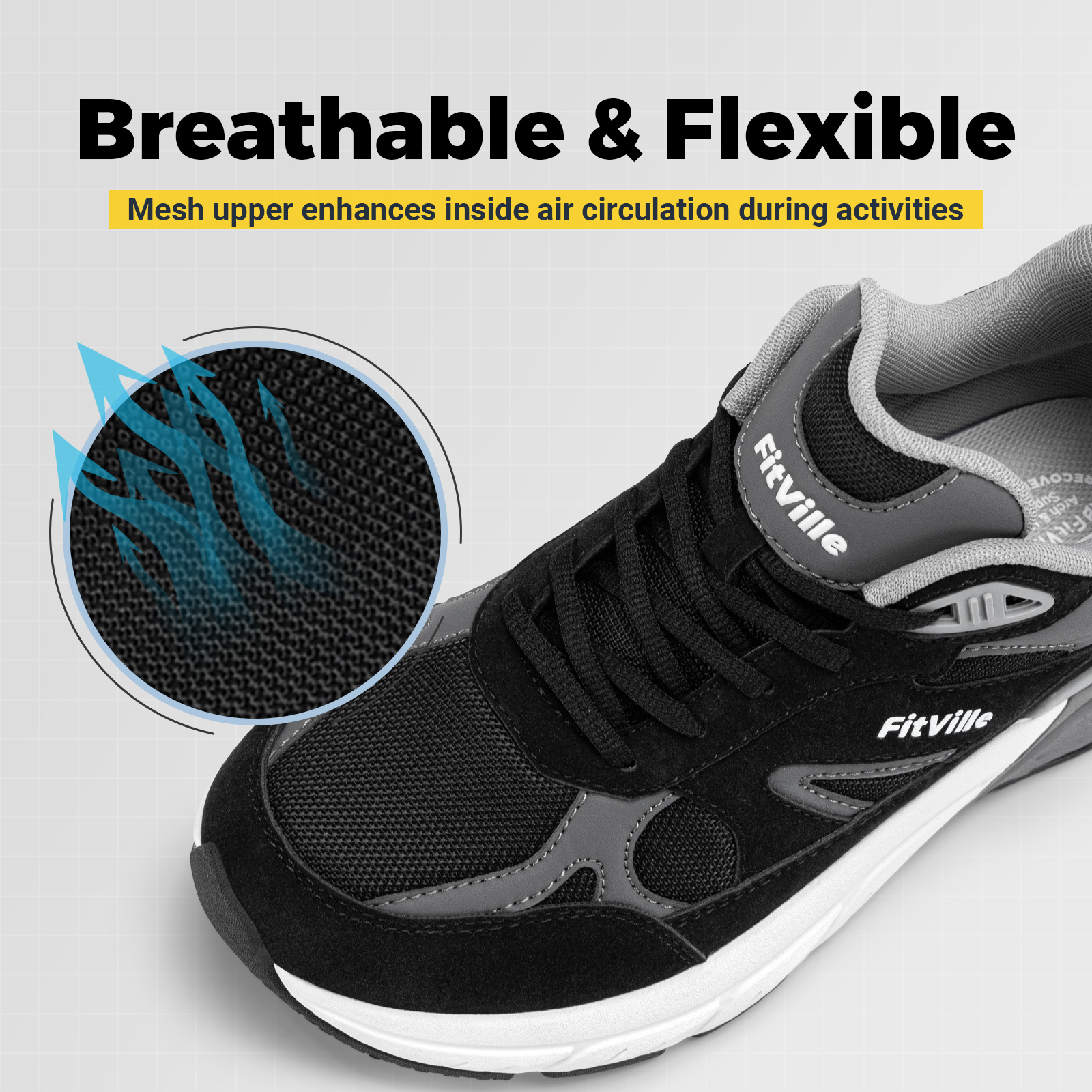 Fitville Walking Shoes Wide Me - Men'S Shoes For Plantar Fasciitis บทวิจารณ์และราคา