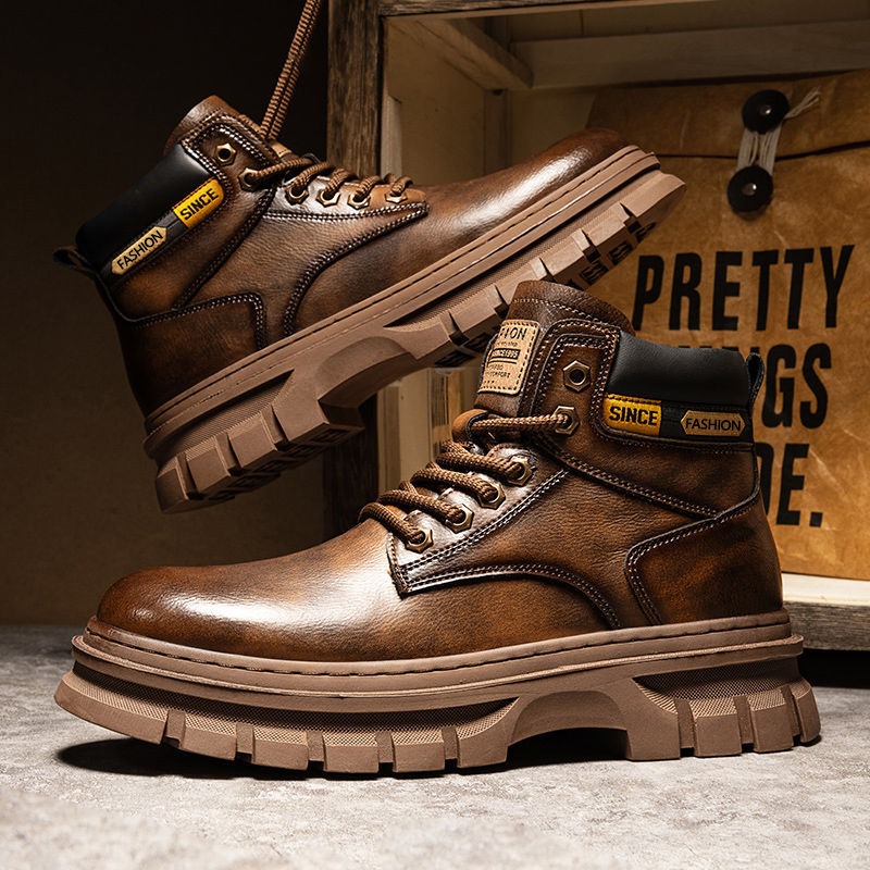 Vintage Men Platform Ankle Boo - Men'S Shoes For Work บทวิจารณ์และราคา