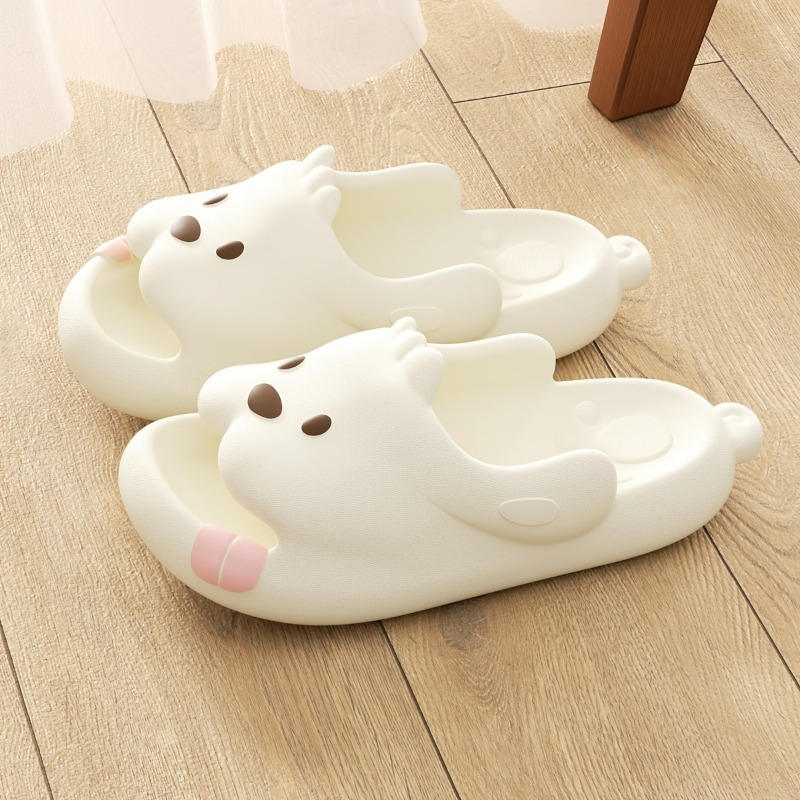 Cute Dog Cartoon Slippers Wome - Men'S Shoes Non Slip บทวิจารณ์และราคา