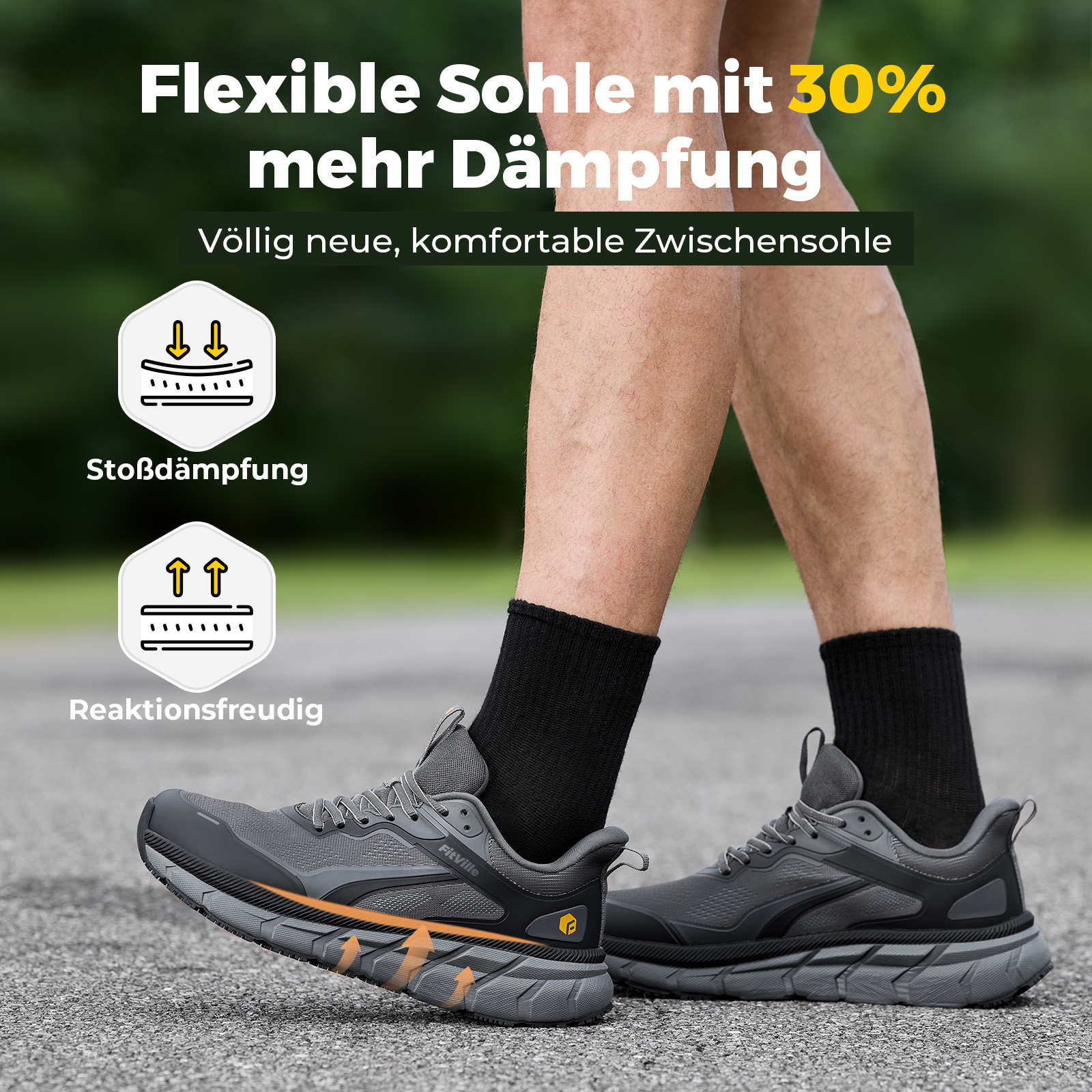 Fitville Extra Wide Running Sh - Men'S Shoes For Plantar Fasciitis บทวิจารณ์และราคา