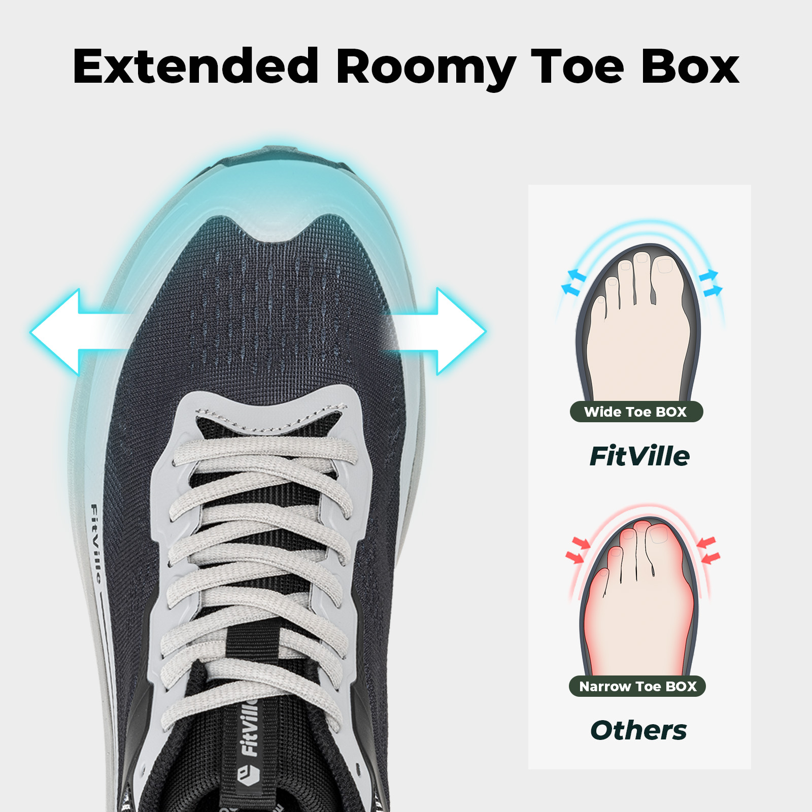 FitVille Wide Sports Shoes Wea - Men'S Shoes For Plantar Fasciitis บทวิจารณ์และราคา