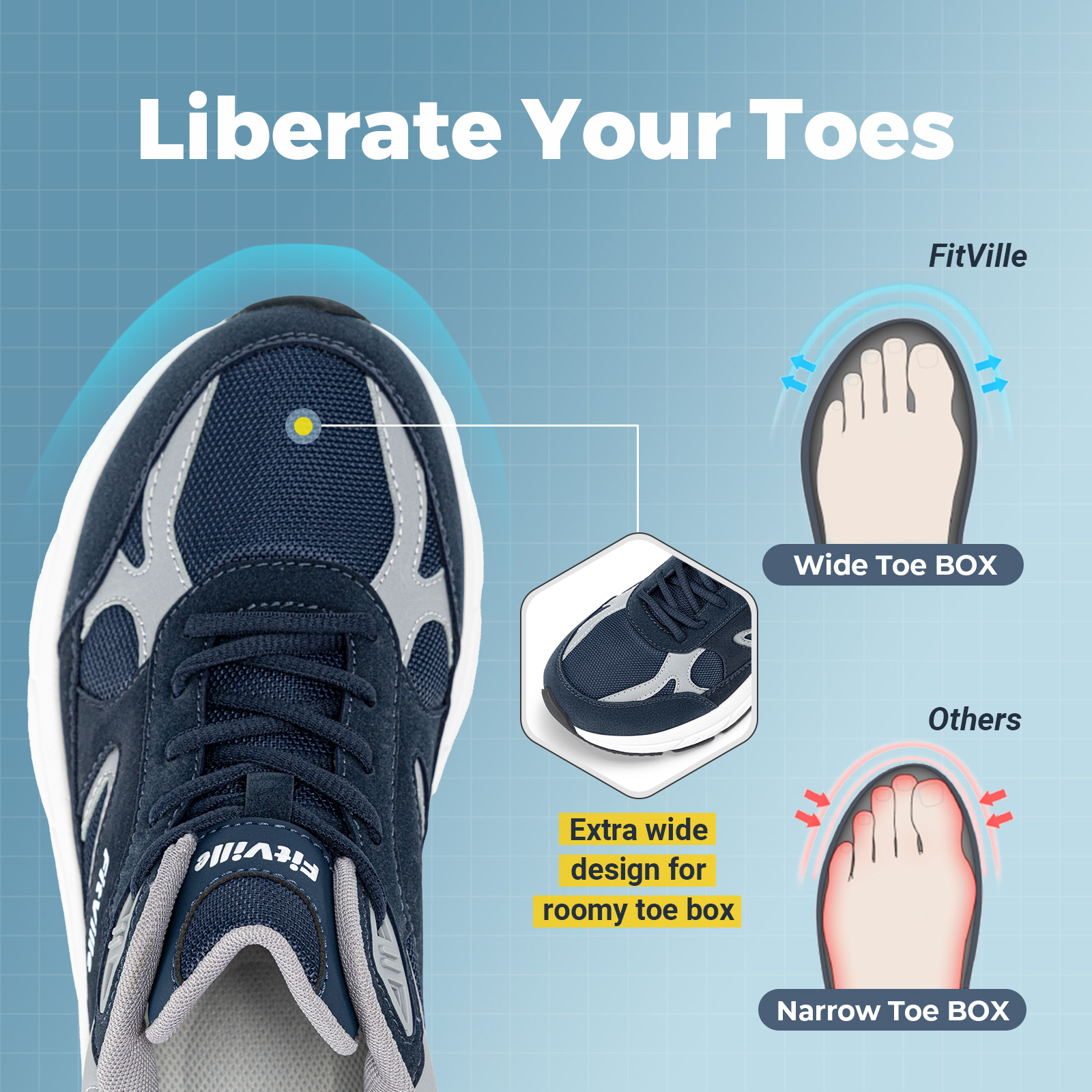 FitVille Newest Walking Shoes  - Men'S Shoes For Plantar Fasciitis บทวิจารณ์และราคา