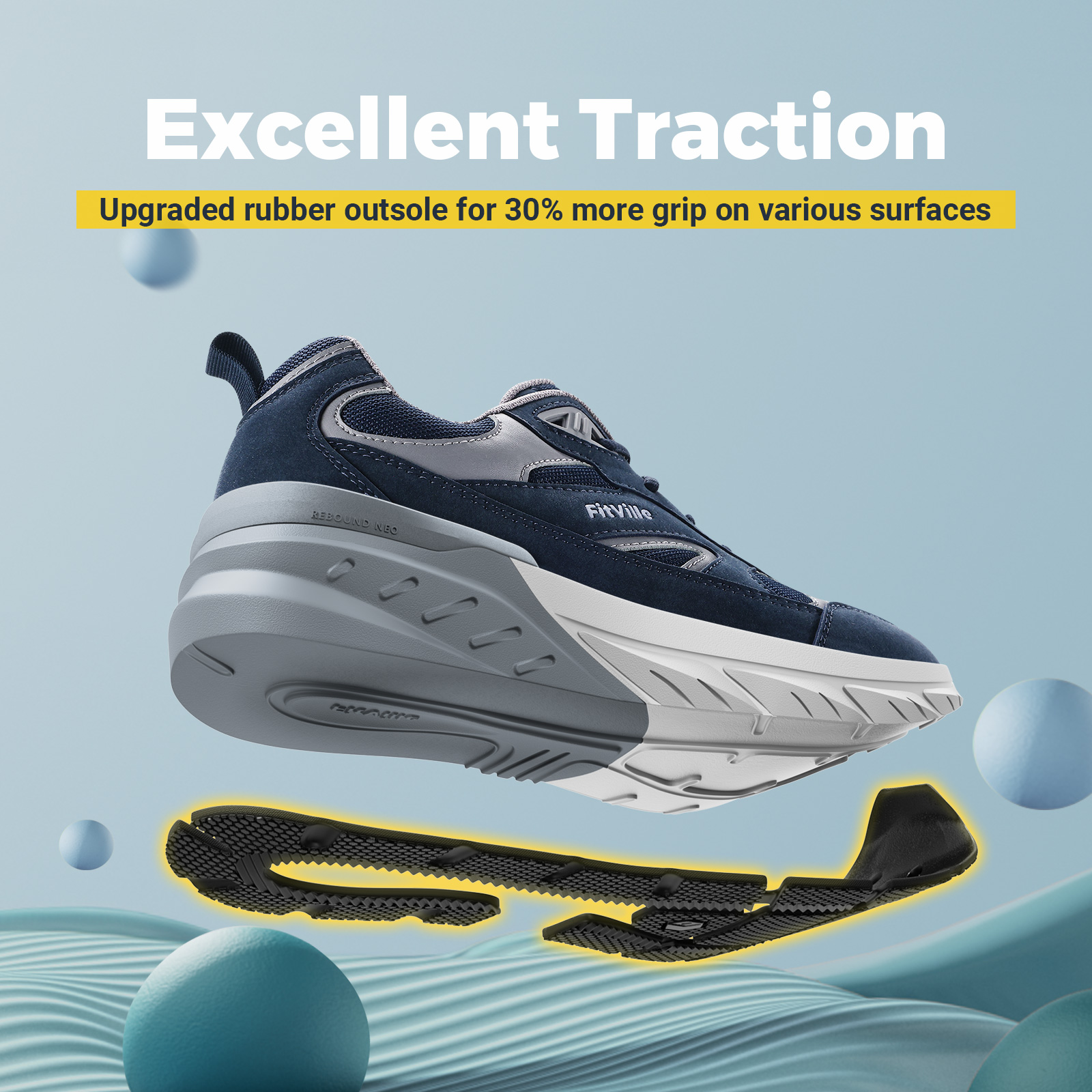 FitVille Newest Walking Shoes  - Men'S Shoes For Plantar Fasciitis บทวิจารณ์และราคา